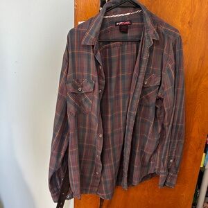 Hawk Plaid Button-Up Shirt